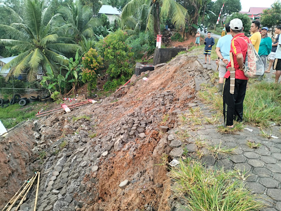Hujan Deras Landa Bengkulu Utara, Pelapis Tebing Desa Lubuk Mindai Longsor