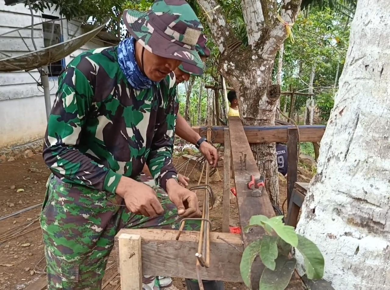 Memasuki Musim Hujan, Satgas TMMD Kebut Pekerjaan Fisik di Desa Talang Sebaris