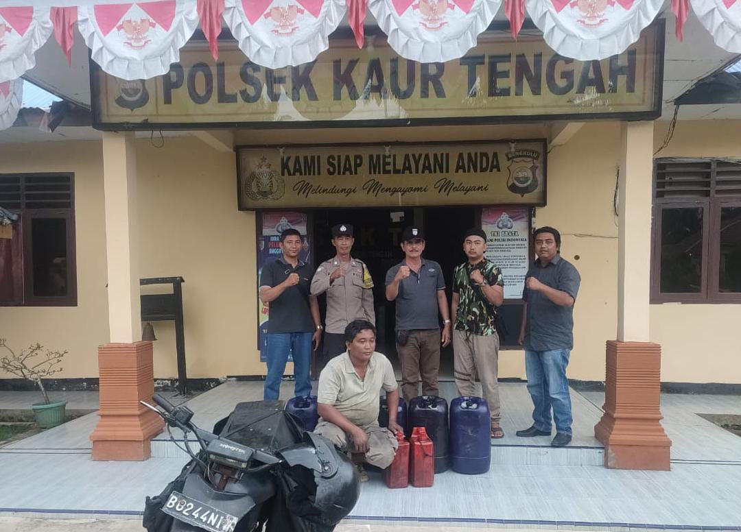 Penyelundupan 200 Liter BBM Subsidi Digagalkan Polsek Kaur Tengah 