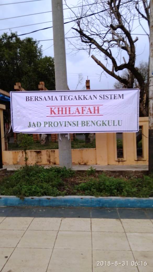 Spanduk Ajakan Tegakkan sistem “khilafah” Beredar di Kota Bengkulu