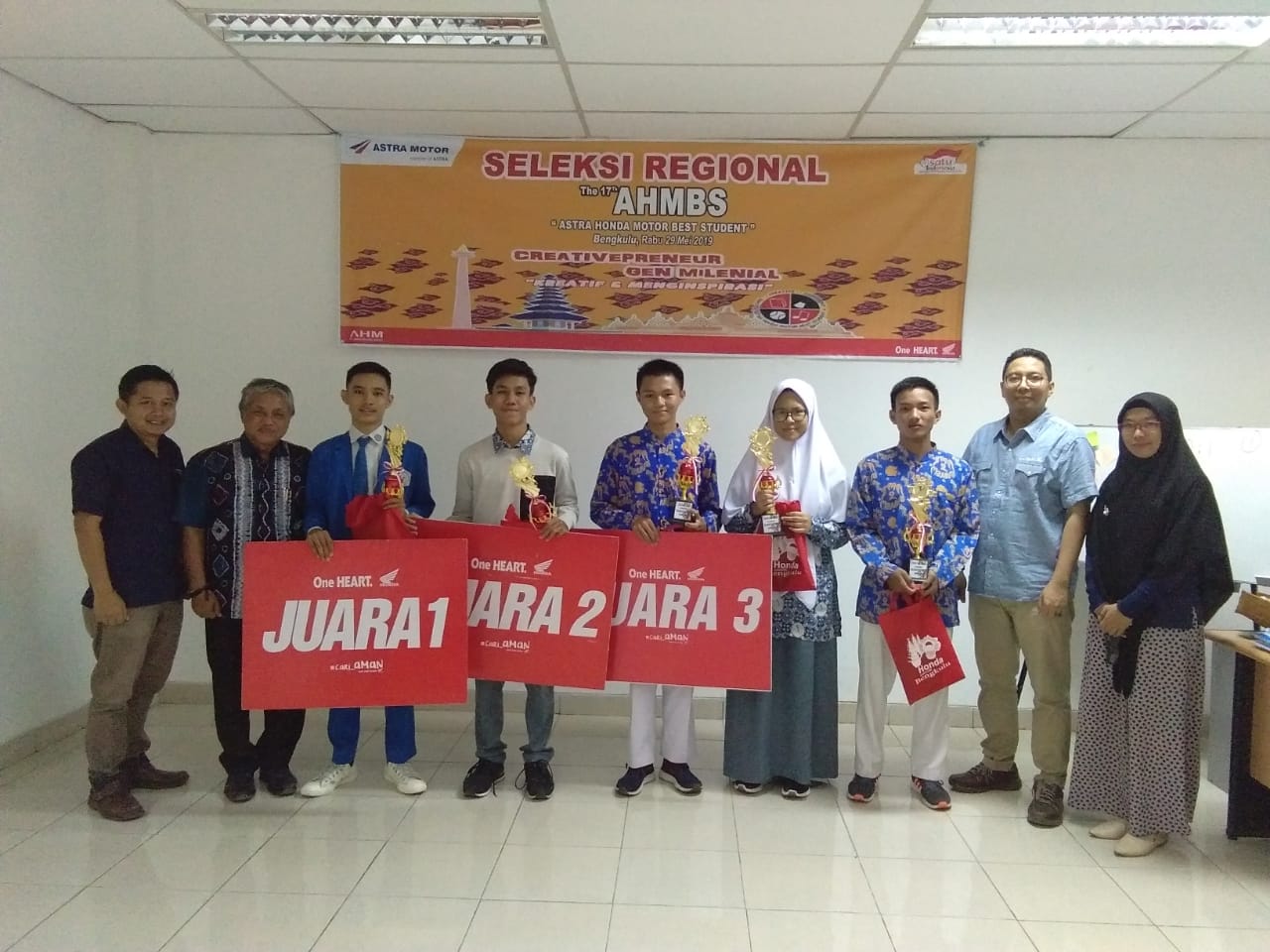 M. Akmal Ganesa Pelajar SMKS 16 Farmasi Wakili Astra Motor Bengkulu di Final AHMBS 2019