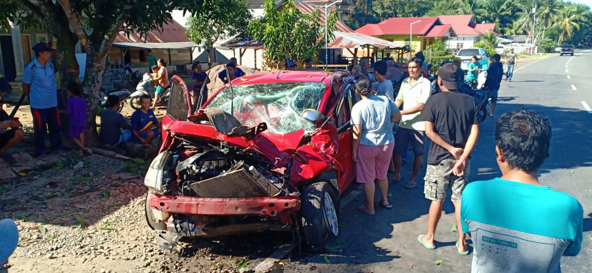 Kecelakaan Tunggal Minibus Pegawai Puskesmas Ringsek