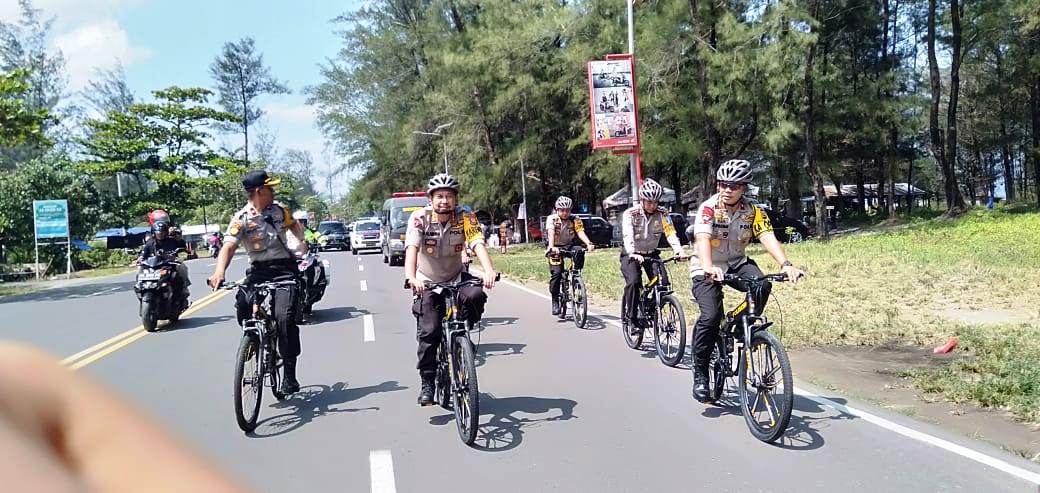 Kapolda Bengkulu Patroli Sepeda Tinjau Area Wisata