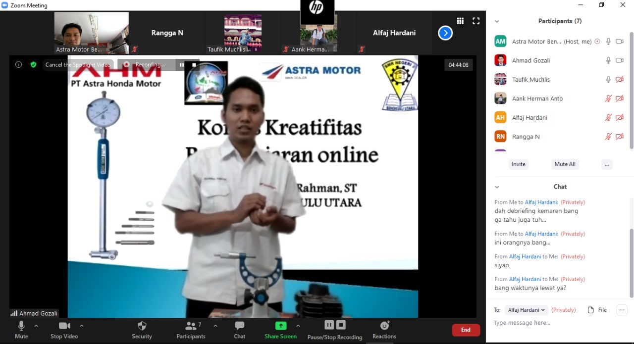 Astra Motor Bengkulu Gelar Kontes Kreativitas Pembelajaran Guru Online 2020