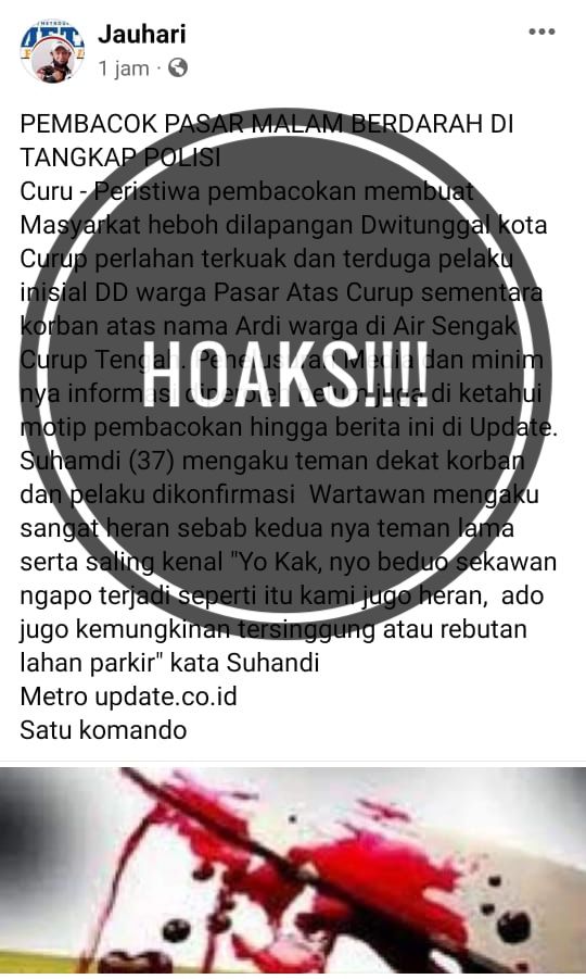 Beredar Kabar Pelaku Pembunuhan di Pasar Malam HUT Kota Curup Ditangkap, Polisi: Hoaks!