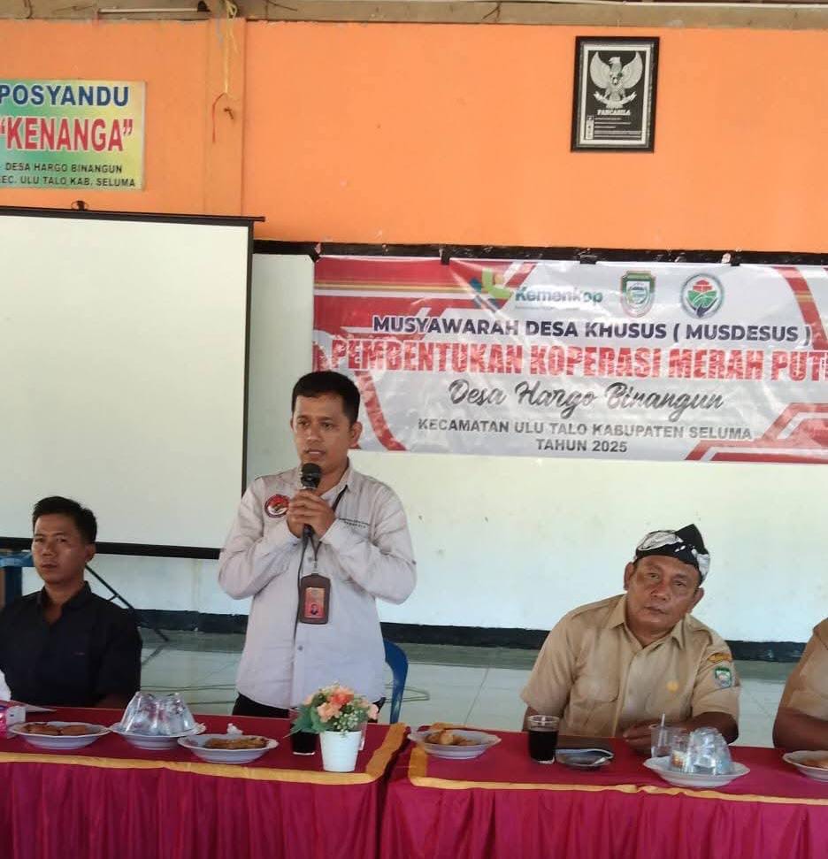 69 Koperasi Desa Merah Putih Seluma Resmi Berbadan Hukum, 133 Masih Proses