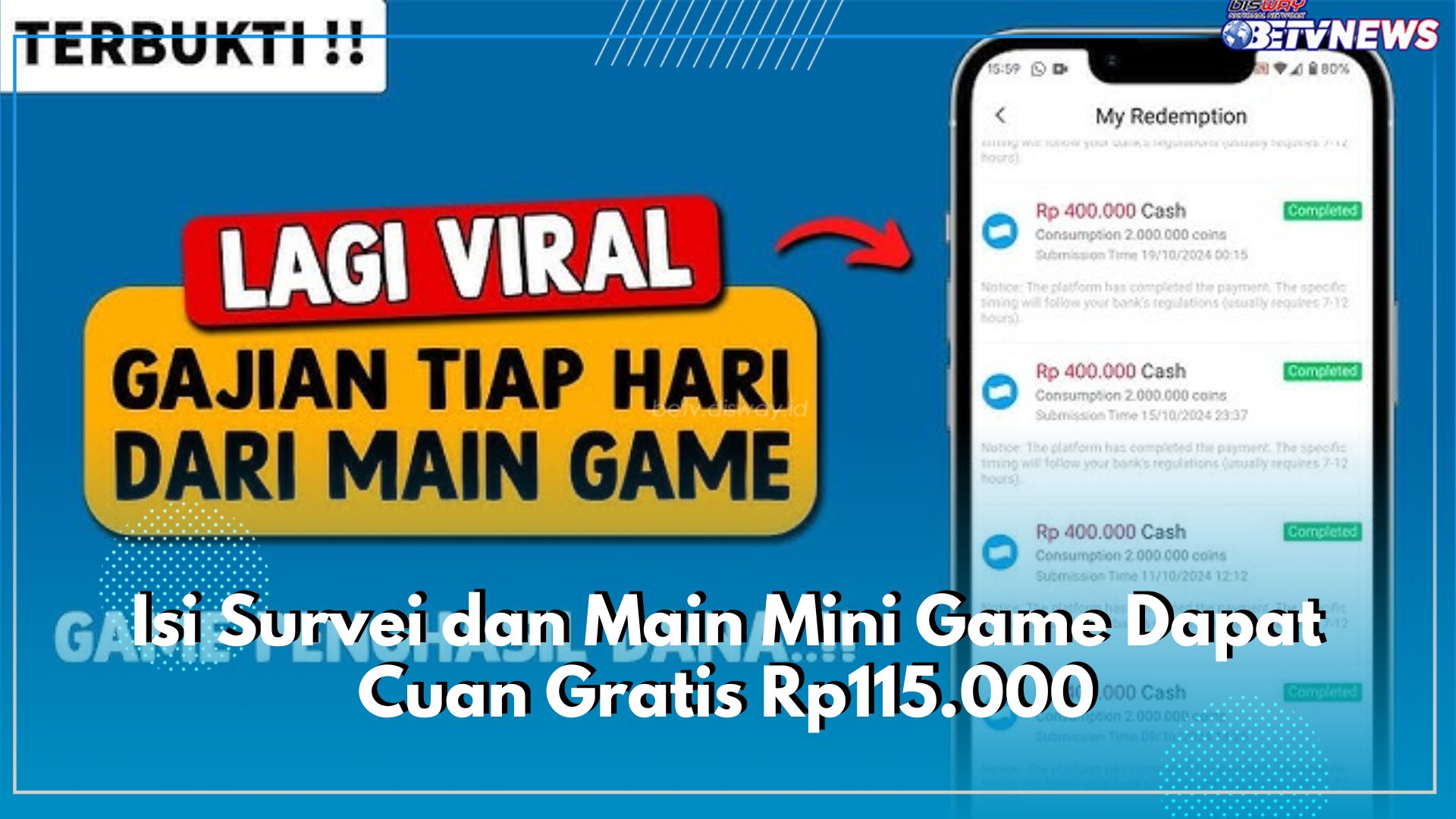 Isi Survei dan Main Mini Game Dapat Cuan Gratis Rp115.000, Lumayan untuk Jajan, Cek Caranya di Sini!