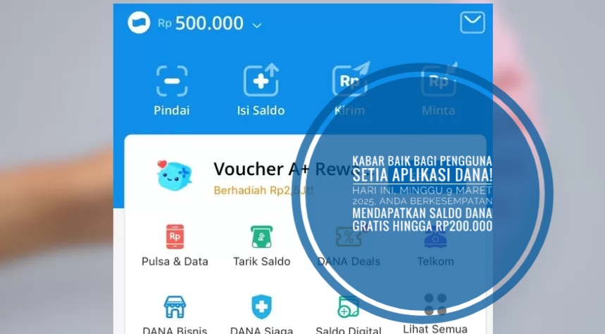Cek Tutorial Cara Klaim Saldo DANA Gratis Rp200.000 Hari Minggu di Sini, Gampang Tinggal Klik!