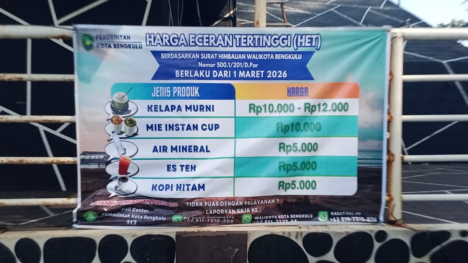 Jangan Mau Dipatok Harga Selangit, Catat Nomor Pengaduan HET Wisata Pantai Panjang Bengkulu Ini!