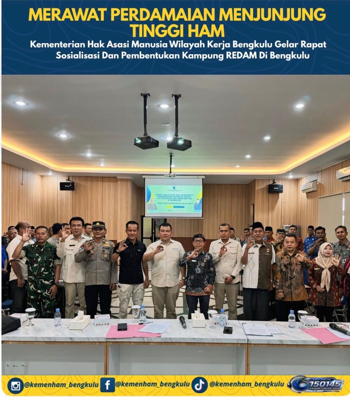 Kanwil KemenHAM Sumsel-Bengkulu Gelar Sosialisasi Pembentukan Kampung REDAM