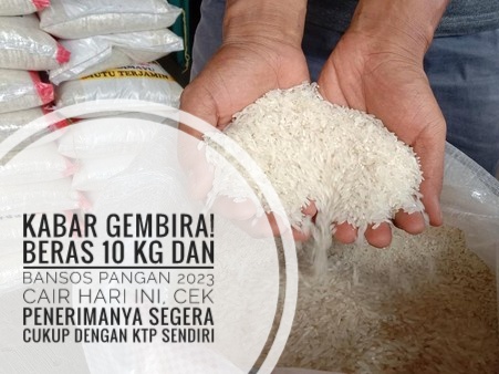 Kabar Gembira! Beras 10 Kg dan Bansos Pangan 2023 Cair Hari Ini, Cek Penerimanya Segera Cukup Dengan KTP