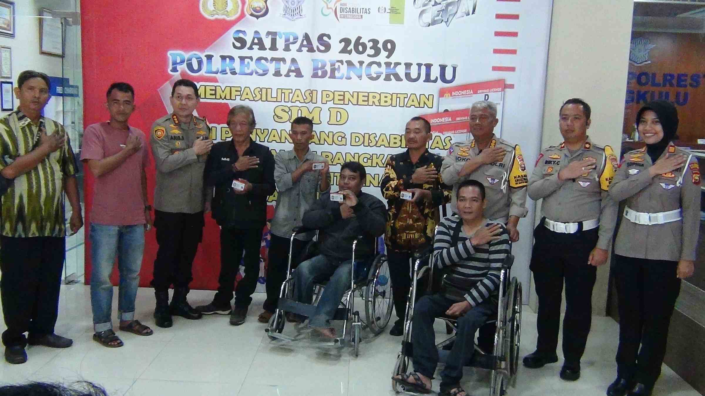 Polresta Bengkulu Launching Layanan Pembuatan SIM D Khusus Penyandang Disabilitas