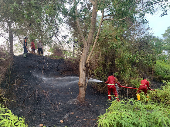 Lahan Kosong di Bentiring Permai Kota Bengkulu Terbakar