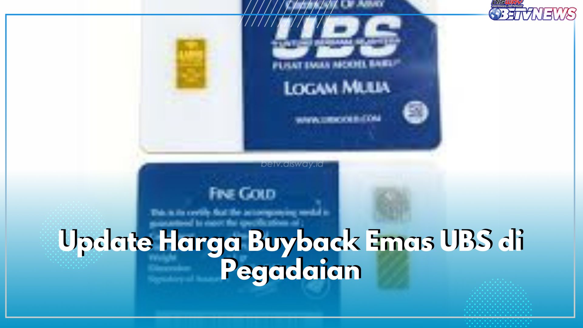 Update Harga Buyback Emas UBS di Pegadaian, Kamis 6 Februari 2025, Naik Rp762.000 Hari Ini