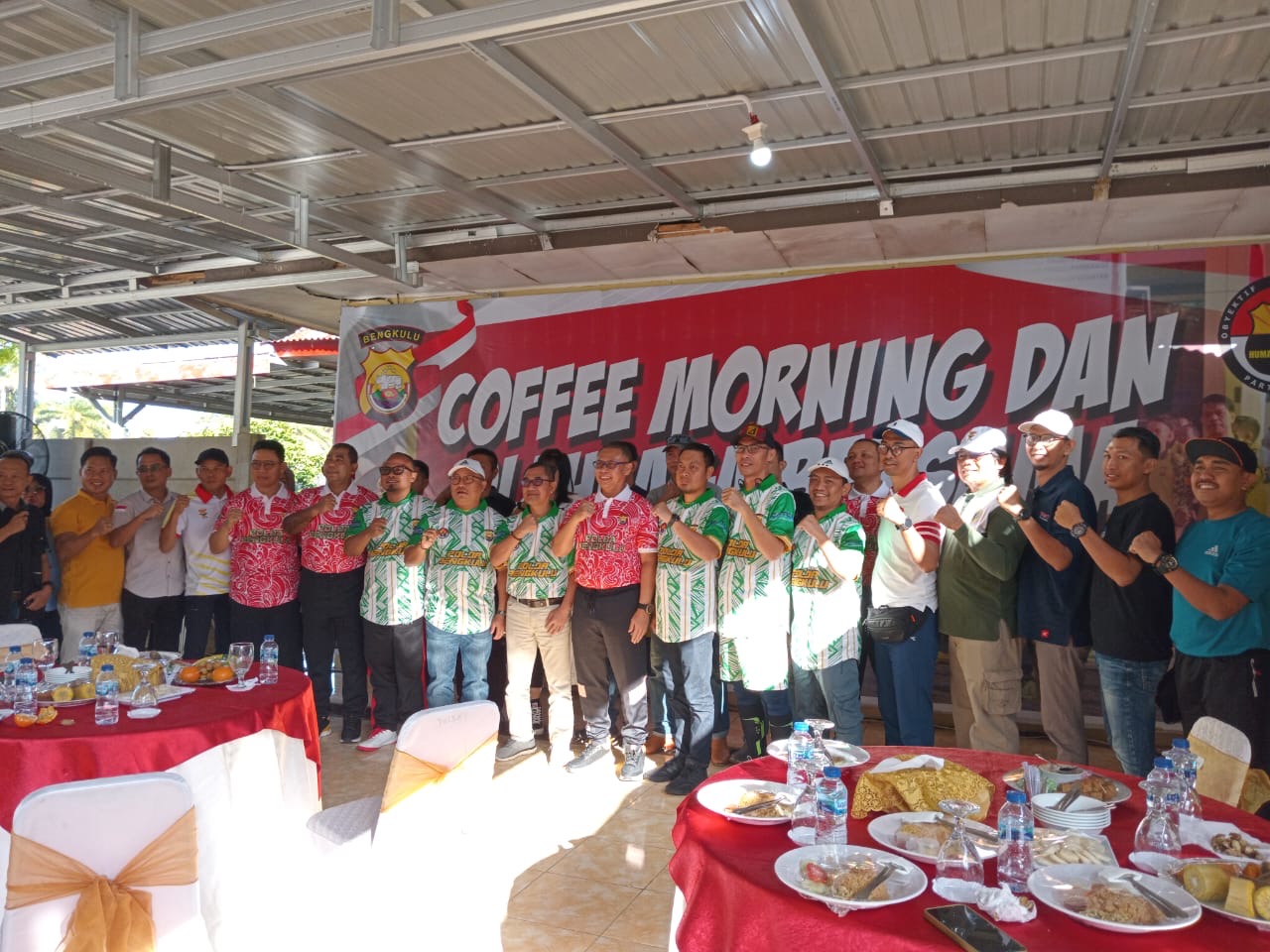 Cooling System Jelang Pilkada, Polda Bengkulu Coffee Morning dan Olahraga Bersama Insan Pers 