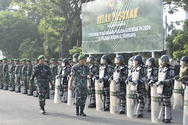 Sukseskan Pilkada 2024, Korem 041/Gamas Gelar Pasukan Kesiapan Pengamanan