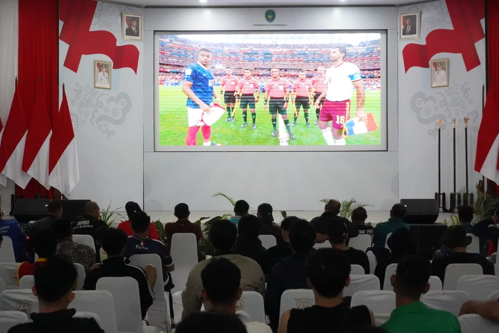 Spanyol Tembus Final Piala Dunia, Nobar Pemkot Bengkulu di Gedung Merah Putih Banjir Massa