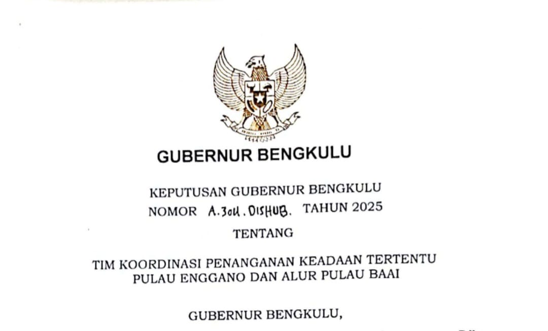 Gubernur Bengkulu Bentuk Tim Percepat Pembangunan Pulau Enggano dan Normalisasi Alur Pulau Baai 