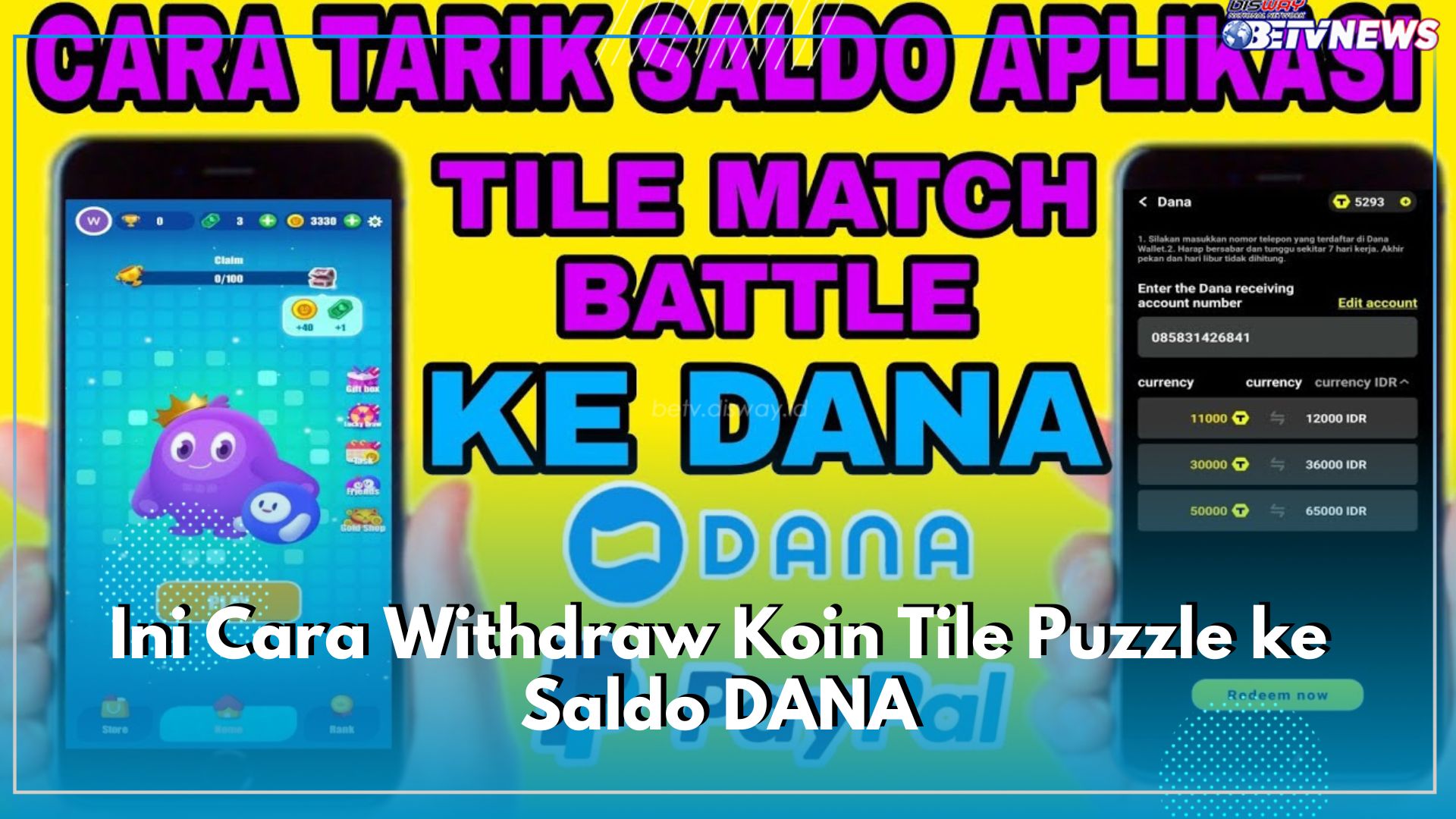 Full Senyum! Ini Cara Withdraw Koin Tile Puzzle ke Saldo DANA, Uang Gratis Rp2 Juta Langsung Cair ke E-wallet