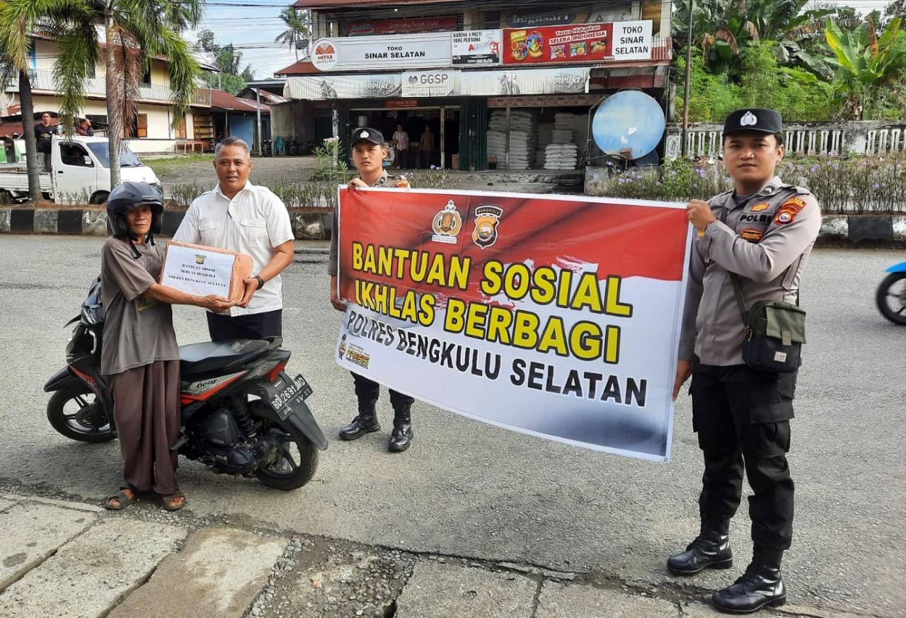 Lagi, Polres Bengkulu Selatan Salurkan Bantuan Sembako