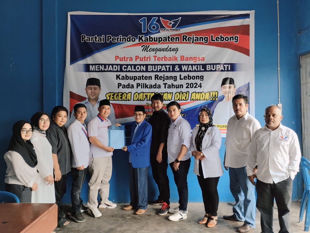 2 Anggota DPRD Provinsi Bengkulu Ambil Formulir Pendaftaran Calon Bupati Rejang Lebong di Partai Perindo