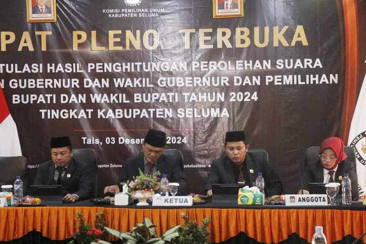 Hasil Pleno KPU Tetapkan Teddy Rahman-Gustianto Pemenang Pilkada Seluma 2024