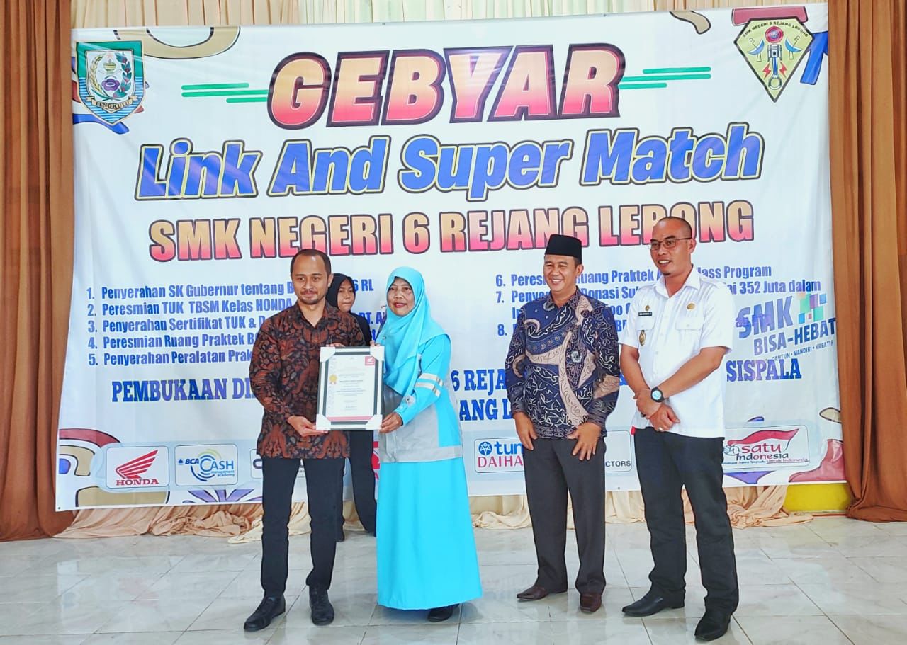 SMKN 6 Rejang Lebong Resmi Jadi Tempat Ujian Kompetensi 