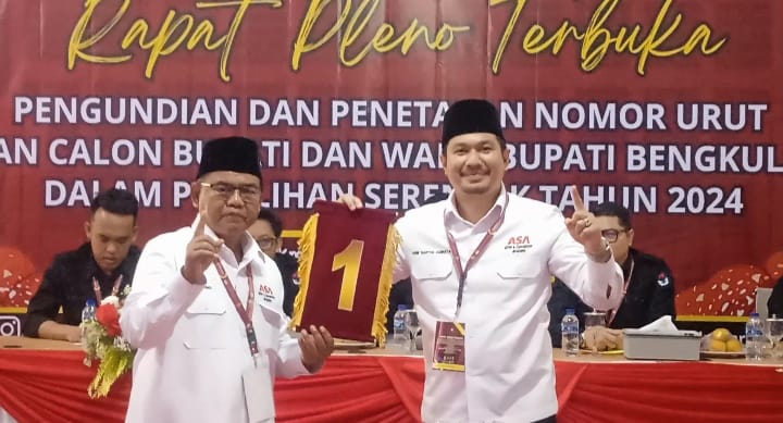 Nomor Urut di Pilkada Bengkulu Utara: Arie-Sumarno 1, Kotak Kosong 2