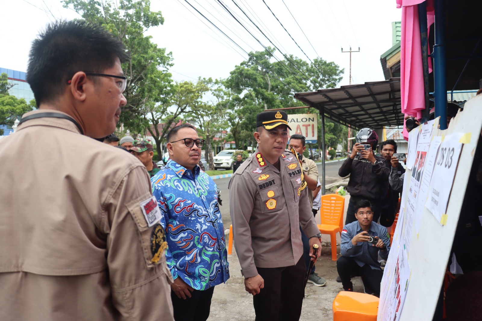 Pastikan Keamanan Tahap Pemungutan Suara, Kapolresta Bengkulu Bersama Forkopimda Cek TPS