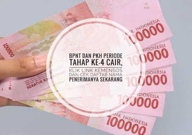 BPNT dan PKH Periode Tahap ke-4 Cair, Klik Link Kemensos dan Cek Daftar Nama Penerimanya Sekarang