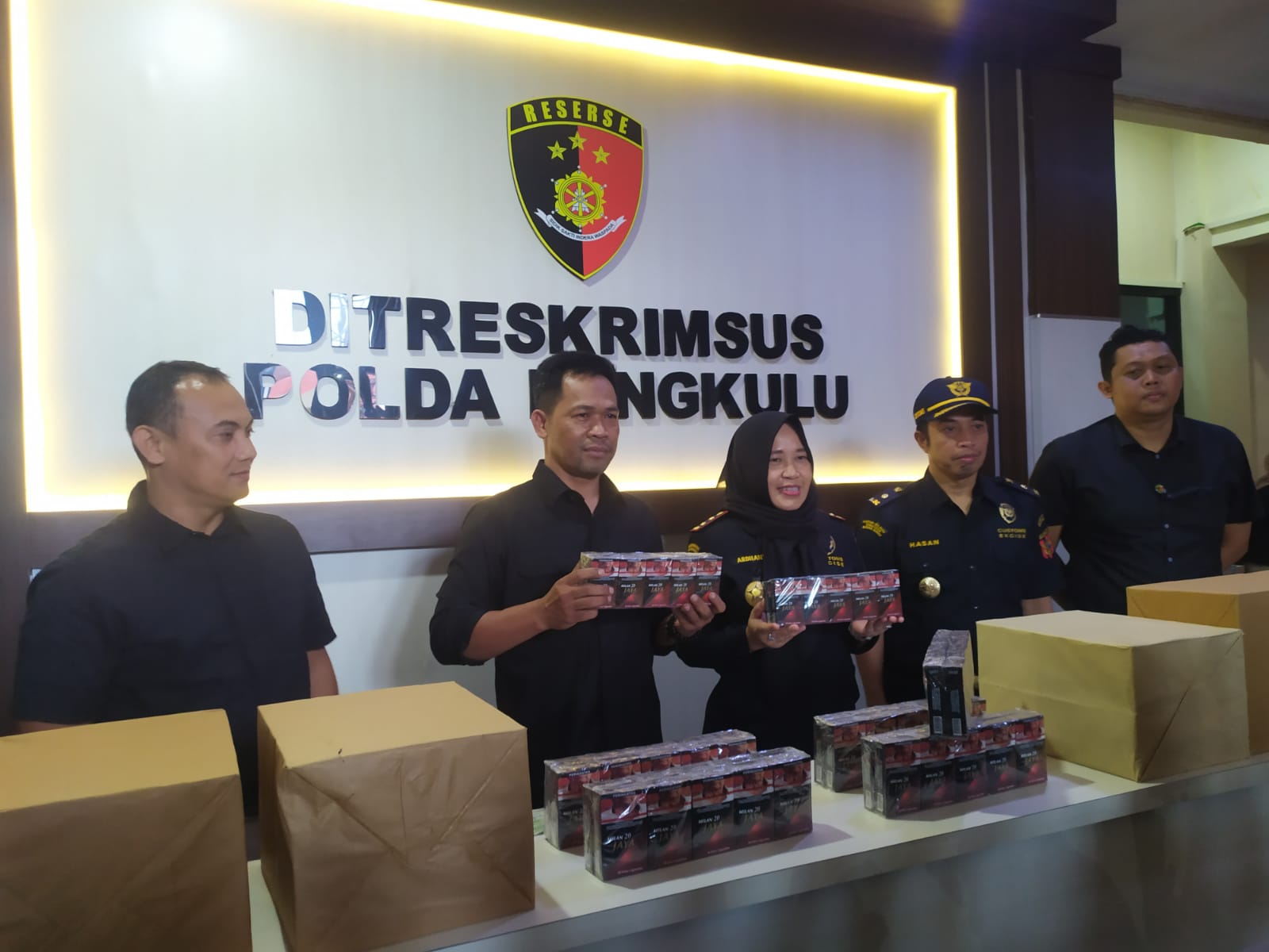 Peredaran 117.600 Bungkus Rokok Ilegal Digagalkan Polda Bengkulu