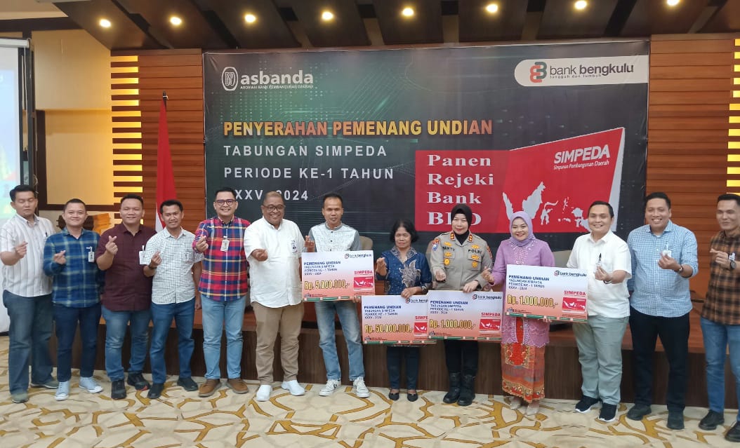 Undian Tabungan Simpeda Bank Bengkulu, Nasabah Cabang Pasar Tengah Menangkan Hadiah Rp50 Juta