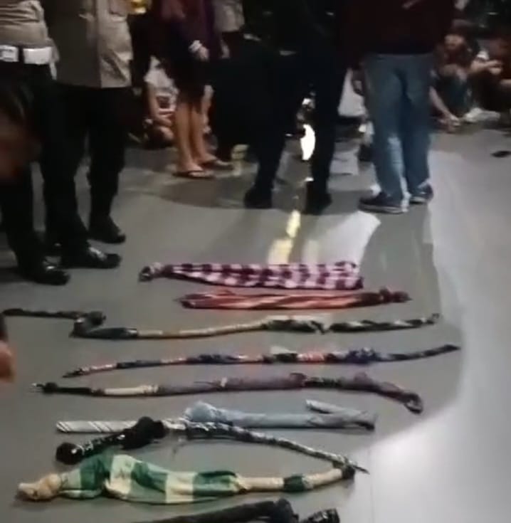 Polresta Bengkulu Amankan 13 Remaja Perang Sarung yang Dimodifikasi Batu dan Paku