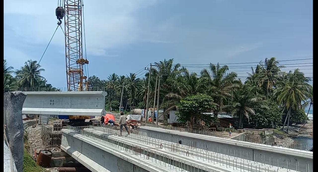 Progres Pembangunan Jembatan Pantai Hili Capai 68 Persen