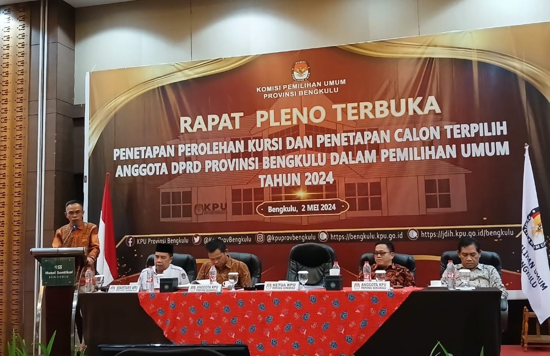 Tok! KPU Tetapkan 45 Anggota DPRD Provinsi Bengkulu Periode 2024-2029, Ada 30 Wajah Baru