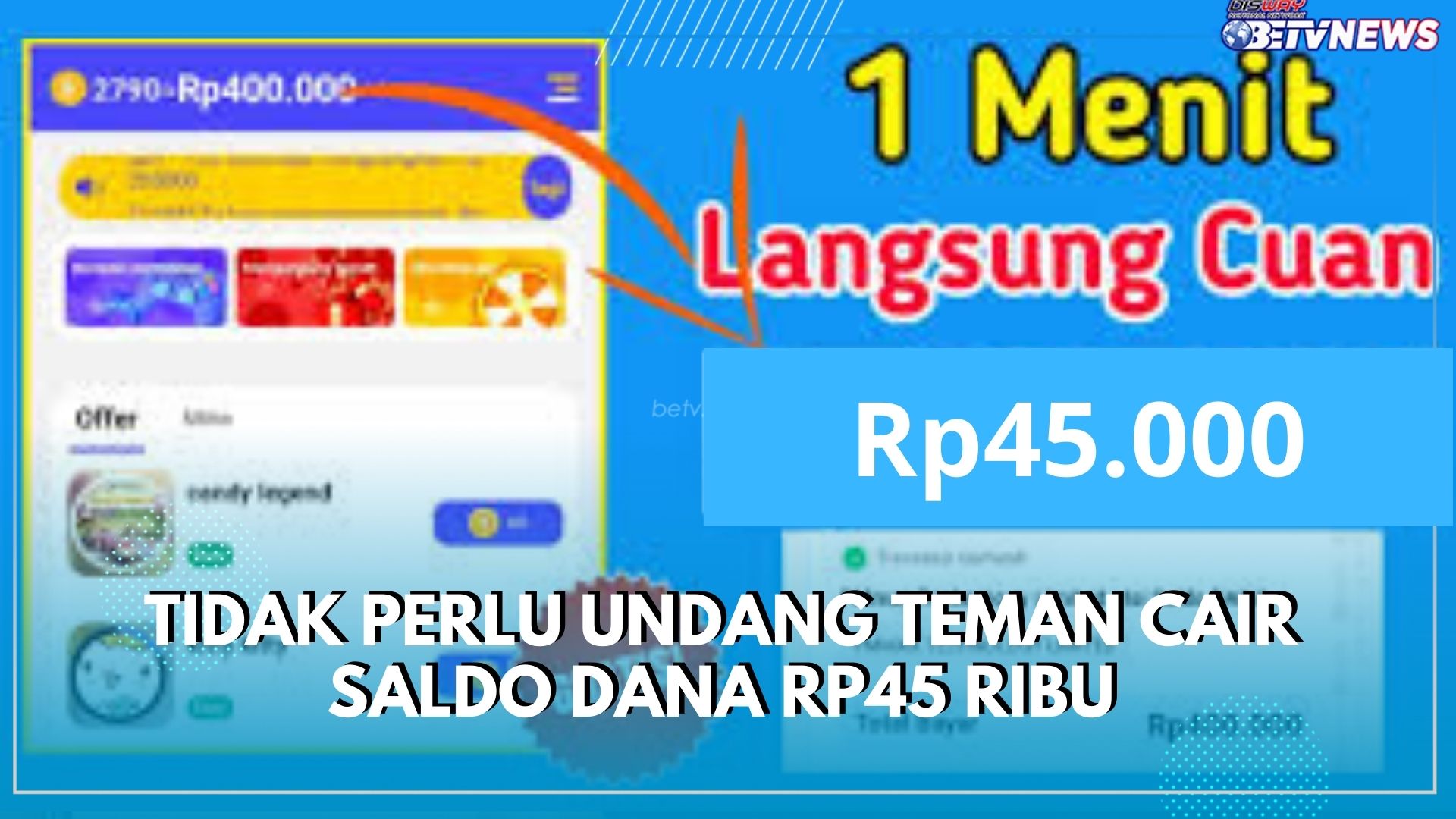 Cari Cuan Lewat Aplikasi Penghasil Uang, Tidak Perlu Undang Teman Cair Saldo DANA Rp45 Ribu
