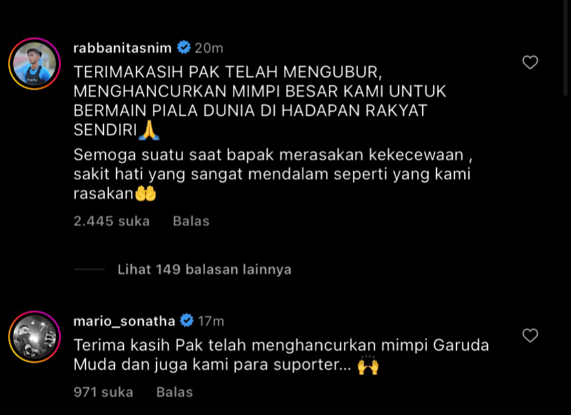 Pemain Timnas dan Netizen Serbu Instagram Ganjar Pranowo, Kecewa Gagal Jadi Tuan Rumah