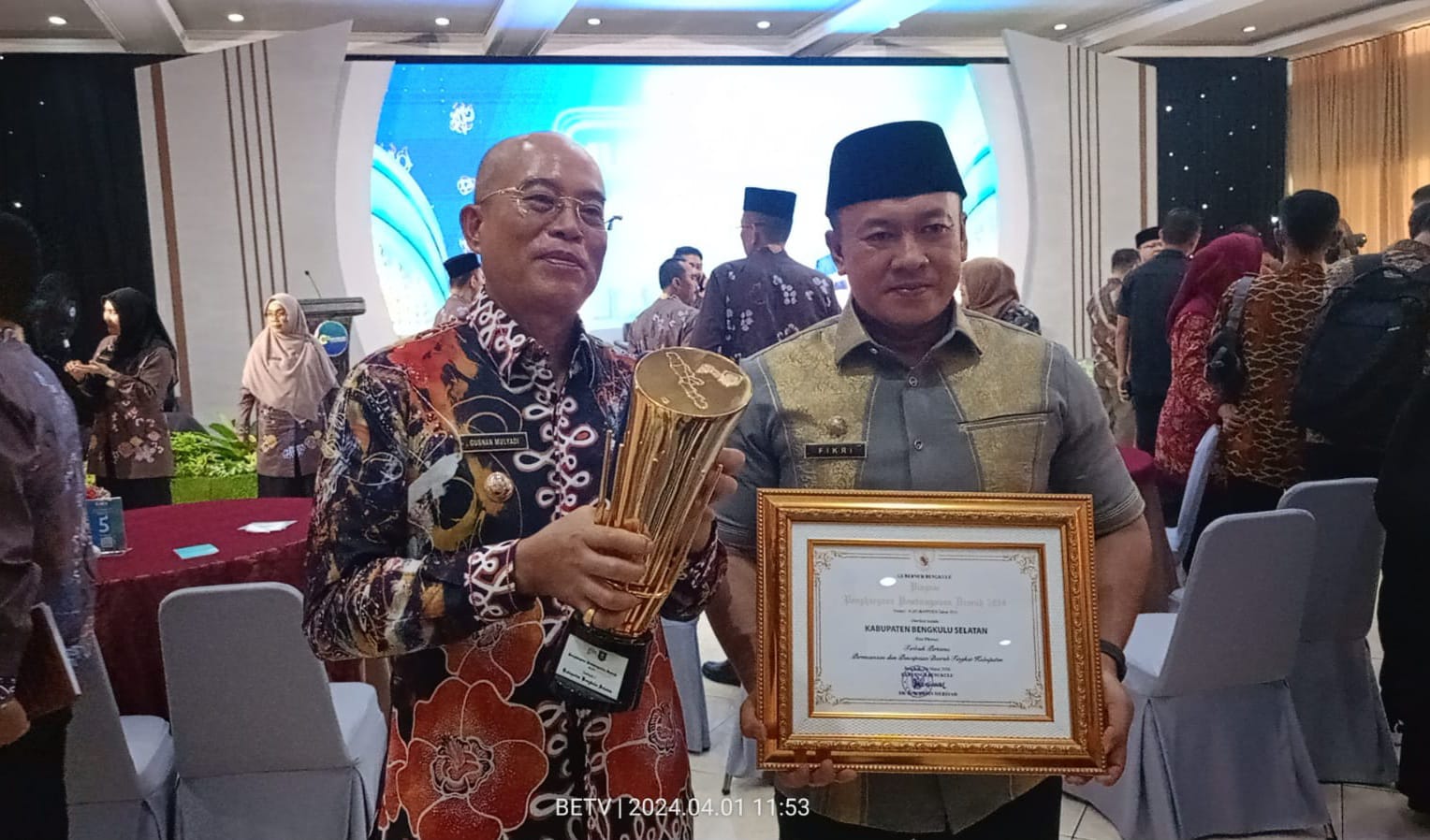 Bengkulu Selatan Terima Penghargaan Perencanan Pembangunan Daerah Terbaik se-Provinsi