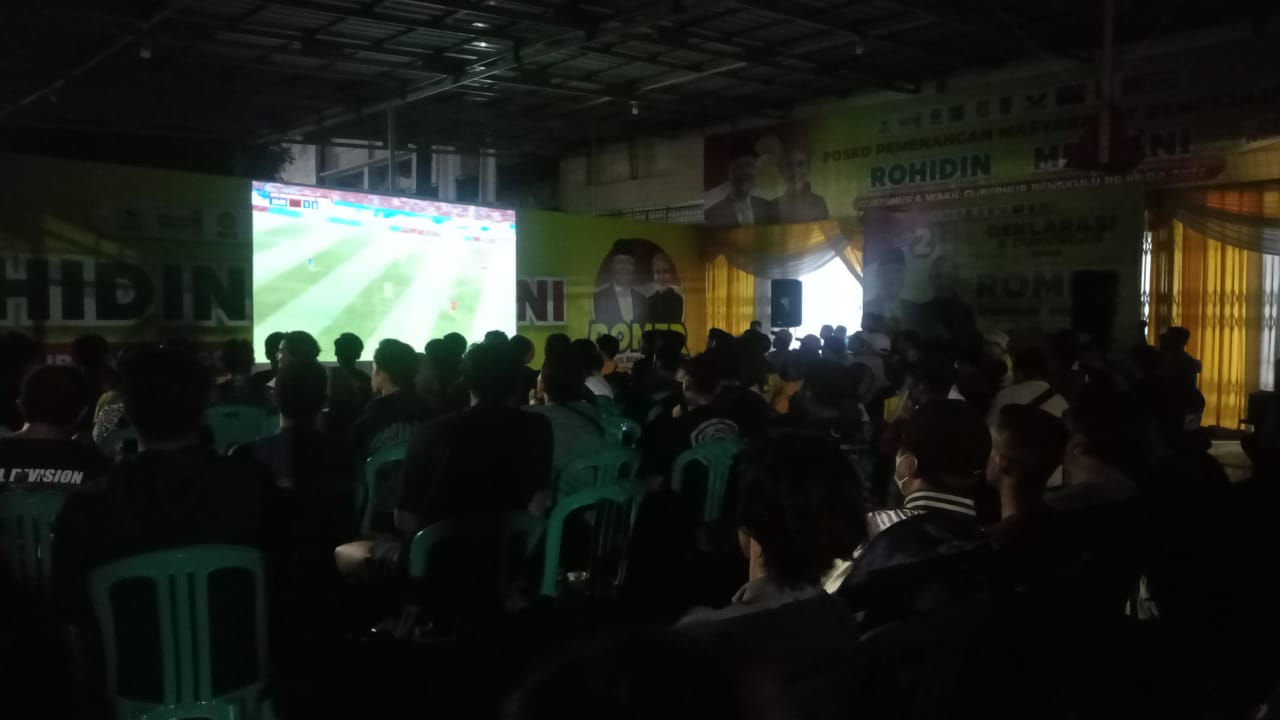 Posko Induk Romer Gelar Nobar Timnas Indonesia Vs China, Ratusan Masyarakat Antusias