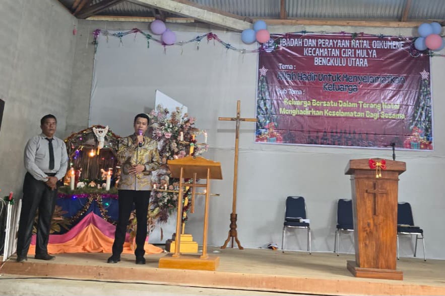 Anggota DPRD Provinsi Bengkulu Berlian Utama Harta Hadiri Natal Oikumene, Ajak Jaga Kerukunan