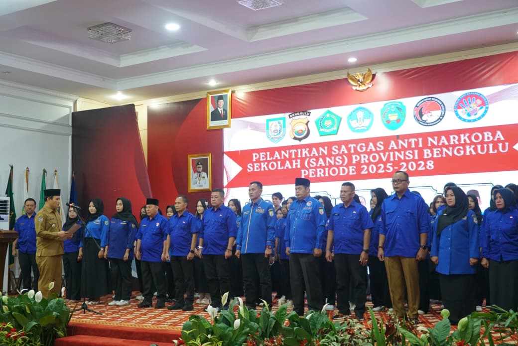 Satgas Anti Narkoba Sekolah Bengkulu Periode 2025–2028 Resmi Dilantik