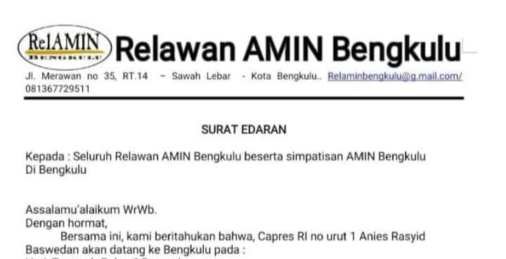 Capres Nomor Urut 1 Anies Baswedan Dijadwalkan Kampanye di Bengkulu, Ini Lokasi dan Tanggalnya