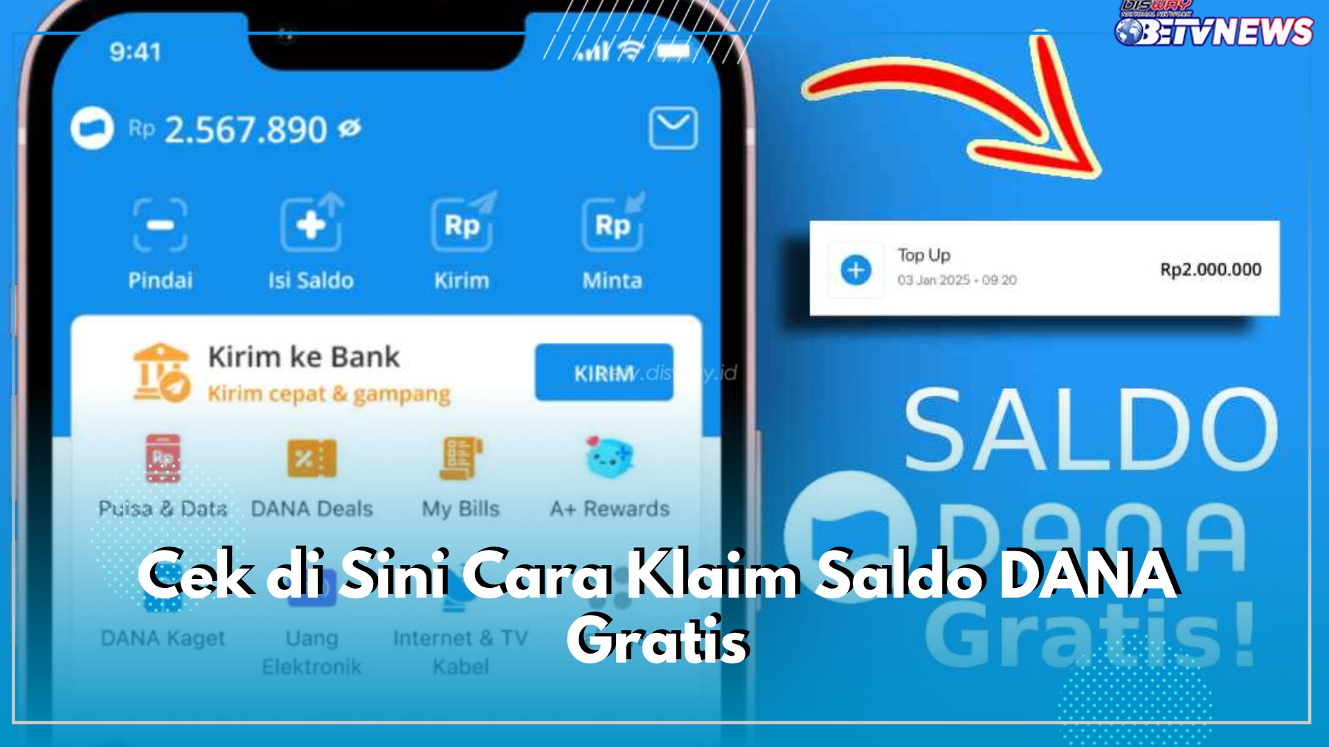 Cek di Sini Cara Klaim Saldo DANA Gratis, Modal Kuota Internet Cair Uang Rp350.000