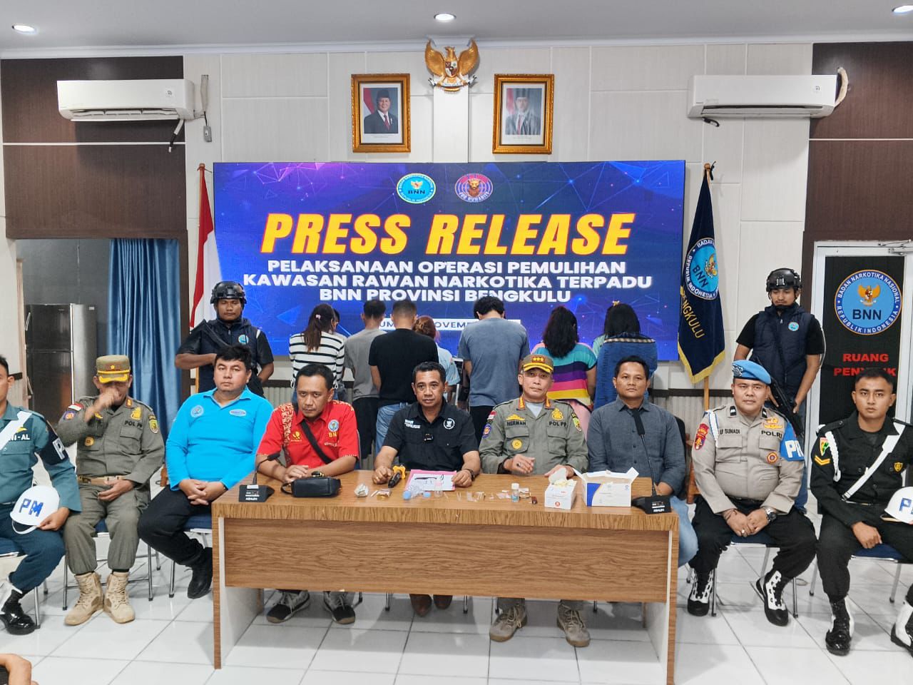 Operasi di Kawasan Rawan Narkotika, BNN Bengkulu Amankan 11 Warga Positif Narkoba