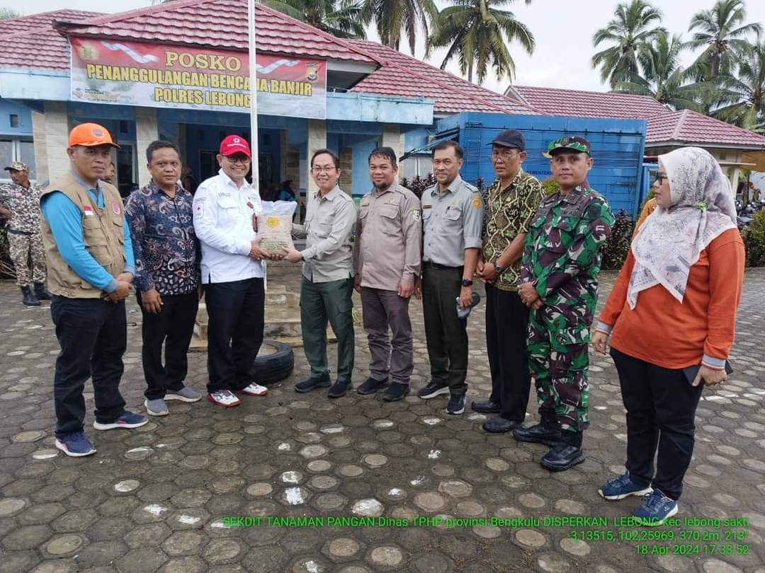 Dinas TPHP Provinsi Bengkulu Berikan Bantuan Bibit Padi ke Petani Lebong Terdampak Banjir