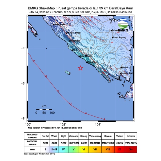 Gempa Guncang Kaur 5,3M, BMKG: Waspada Gempa Susulan