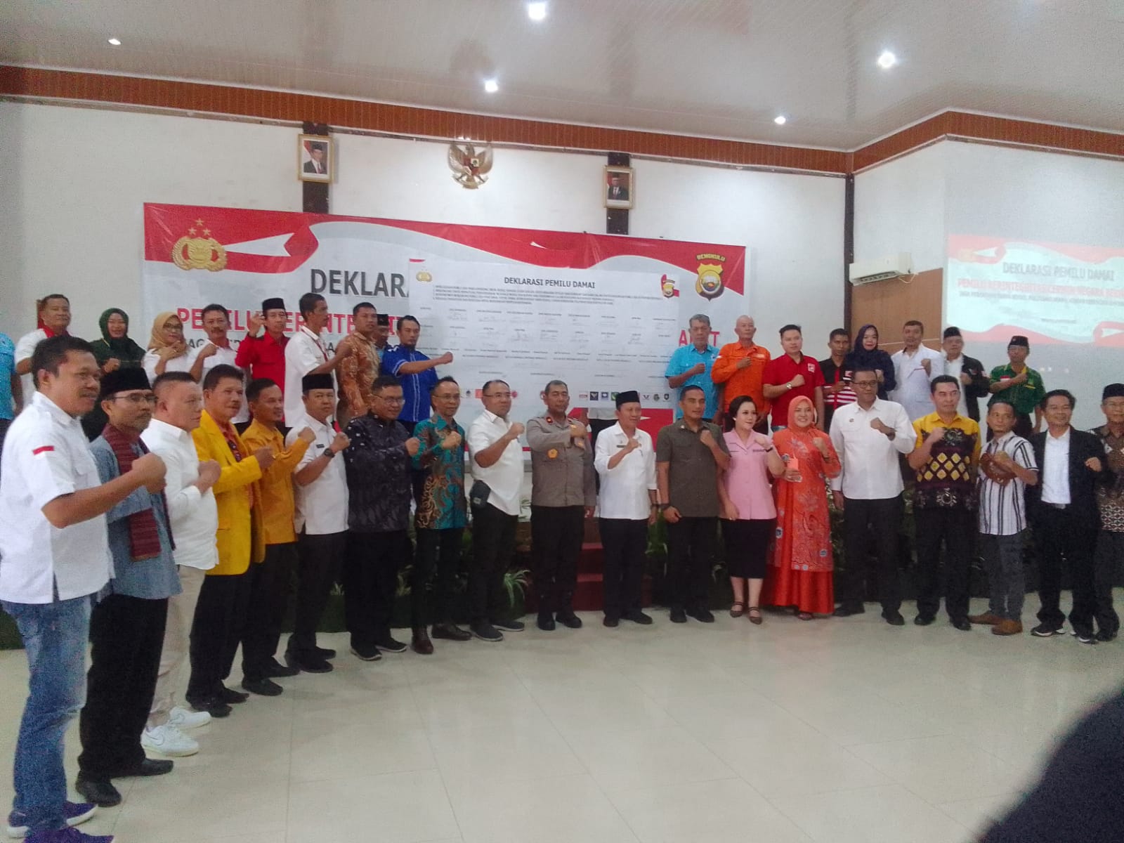 Polda Bengkulu hingga Parpol, Deklarasi Pemilu Damai 2024,  Jaga Persatuan Tanpa Hoaks