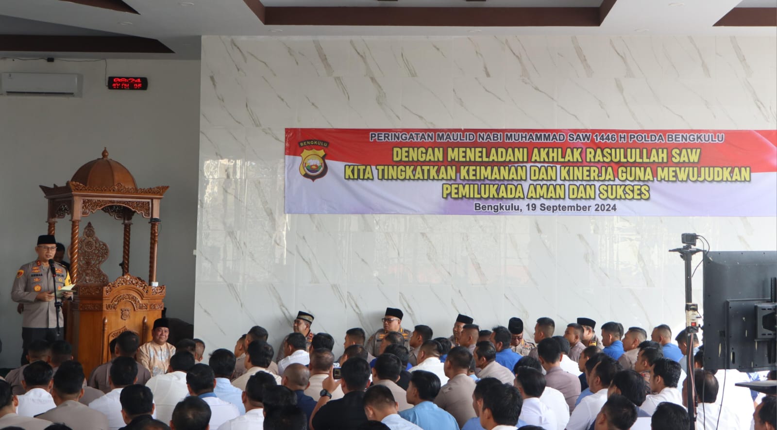 Peringati Maulid Nabi Muhammad SAW, Kapolda Bengkulu Sampaikan Pentingnya Teladani Sifat Rasulullah