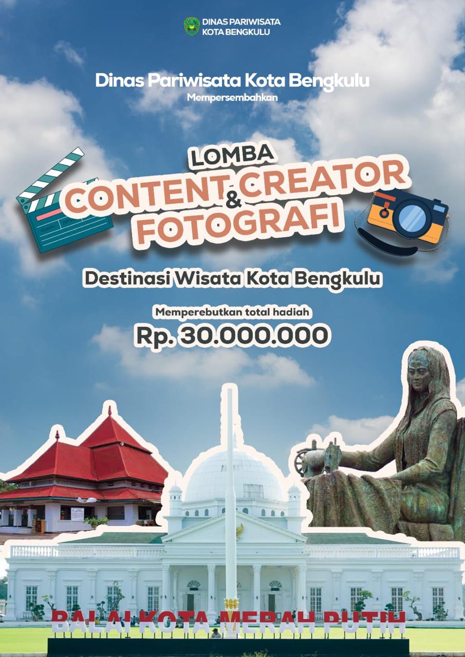 Dispar Kota Bengkulu Gelar Lomba Content Creator dan Fotografi, Dapatkan Hadiah  Hingga Rp30 Juta
