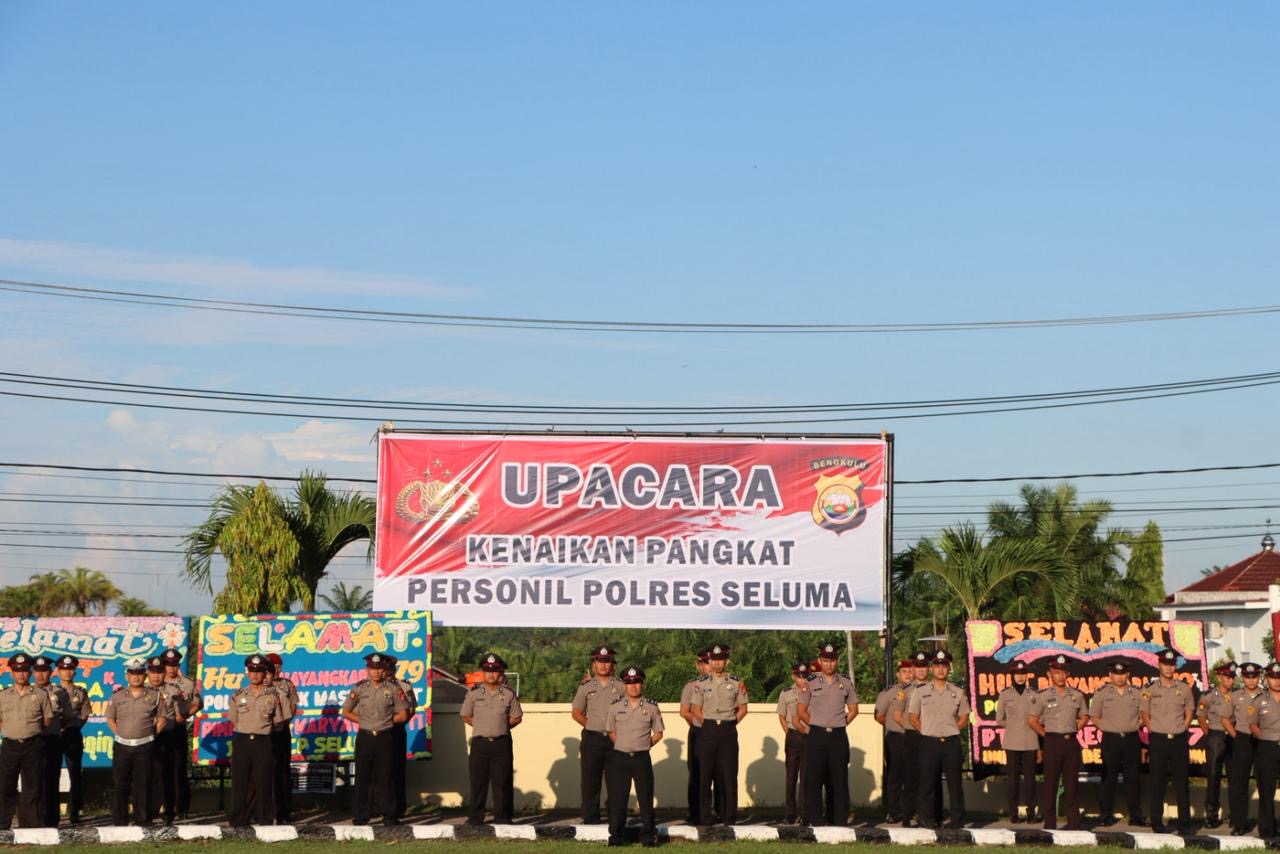 Kado HUT Bhayangkara ke-79, 39 Personel Polres Seluma Dapat Kenaikan Pangkat
